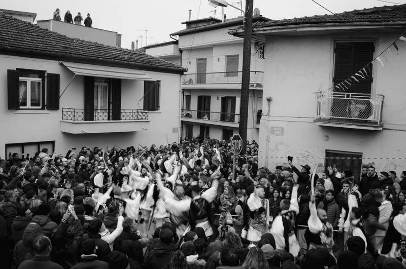 People waiting for the reveal of the faces