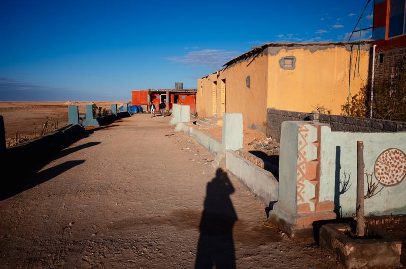 Sunrise shadows in the desert